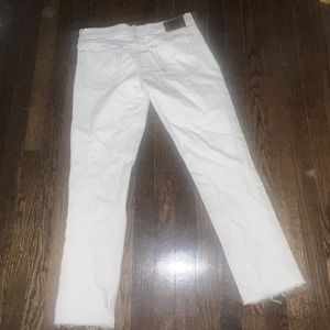 Rugby And Co Ralph Lauren Skinny Ivory Jeans White Zipper Pants 28